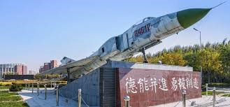 An old jet plane on display